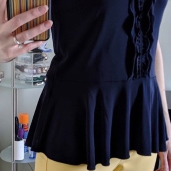 Banana Republic Blue Peplum Ruffle Tank S - Picture 4 of 14